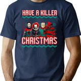 Have A Killer Christmas Horror Movies T-Shirt for Men & Women, T-Shirts Graphic Tee - Navy