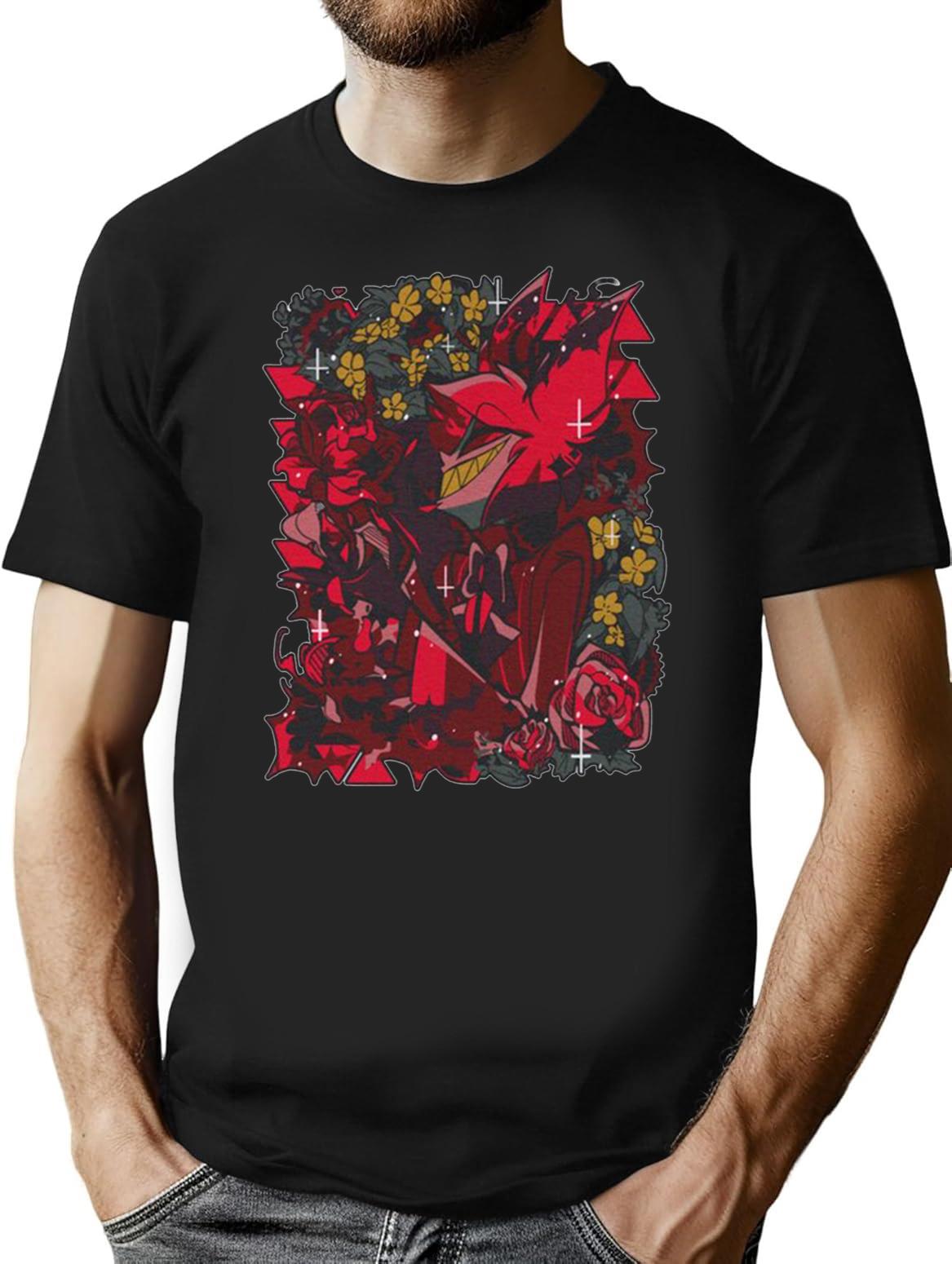 Hazbin Hotel Alastor Spring Essential Premium Heavyweight Cotton T-Shirt - Black