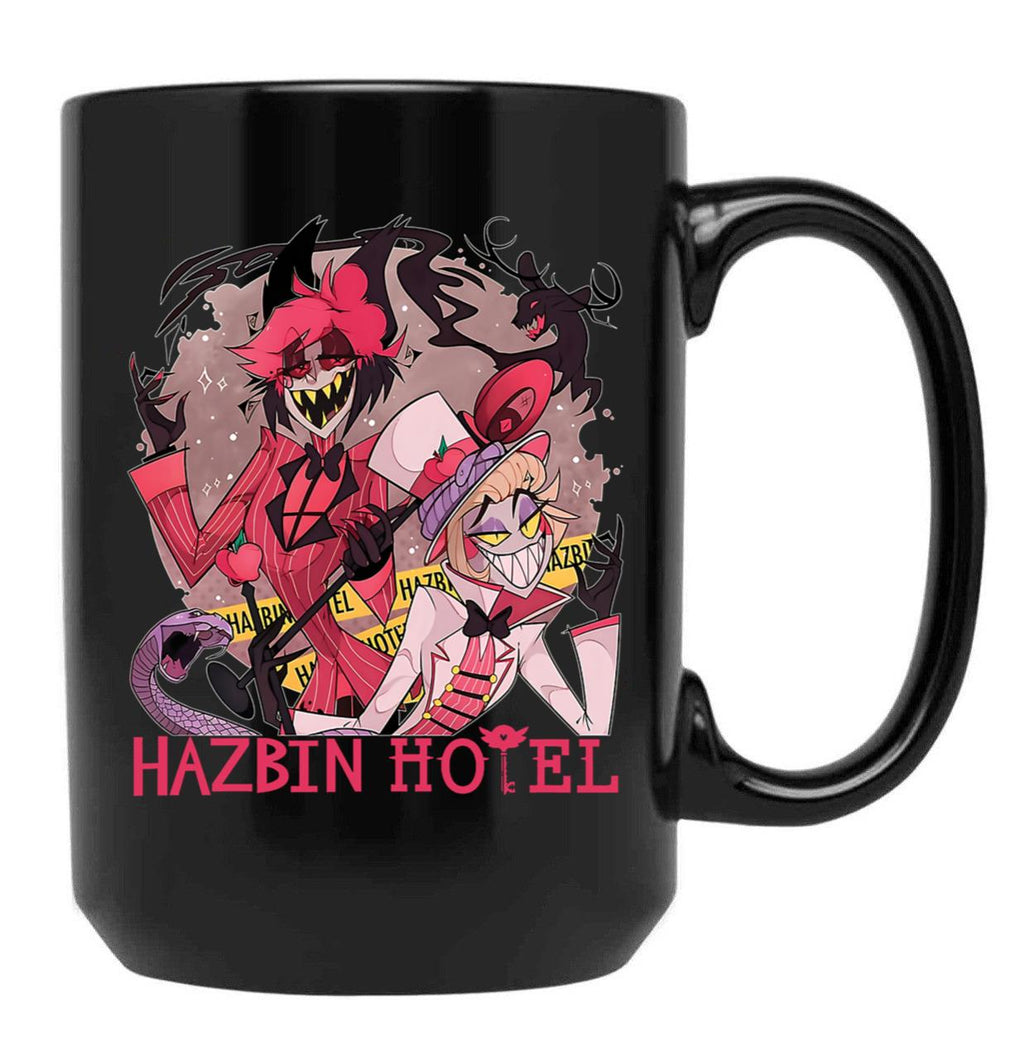 Hazbin Hotel Alastor and Lucifer Classic Black Coffee Mug, Gift Coffee Mug