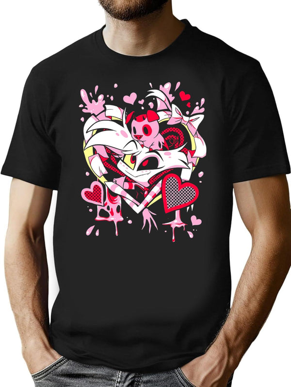 Hazbin Hotel Angel Dust Classic Premium Heavyweight Cotton T-Shirt - Black