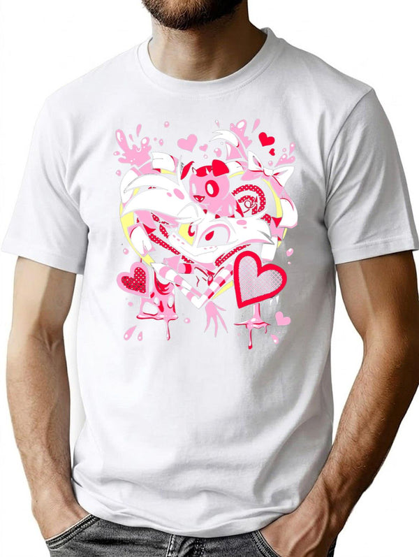 Hazbin Hotel Angel Dust Classic Premium Heavyweight Cotton T-Shirt - White