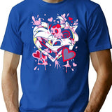 Hazbin Hotel Angel Dust Classic Premium Heavyweight Cotton T-Shirt - Blue