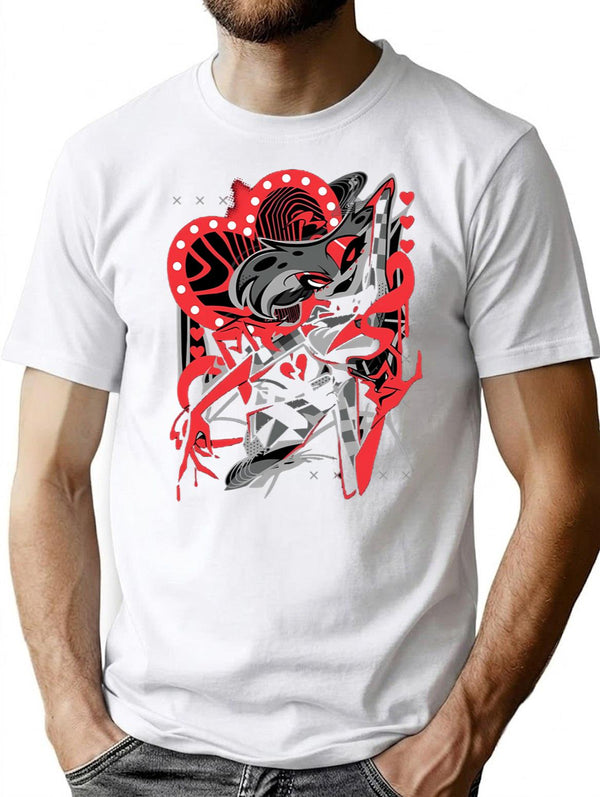 Hazbin Hotel Angel Dust Classic 0787y Black Premium Heavyweight Cotton T-Shirt - White
