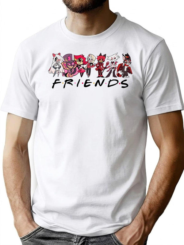 Hazbin Hotel Friend Shirt Hazbin Hotel Characters Shirt	Hazbin Hotel Fan Unisex Premium Heavyweight Cotton T-Shirt - White