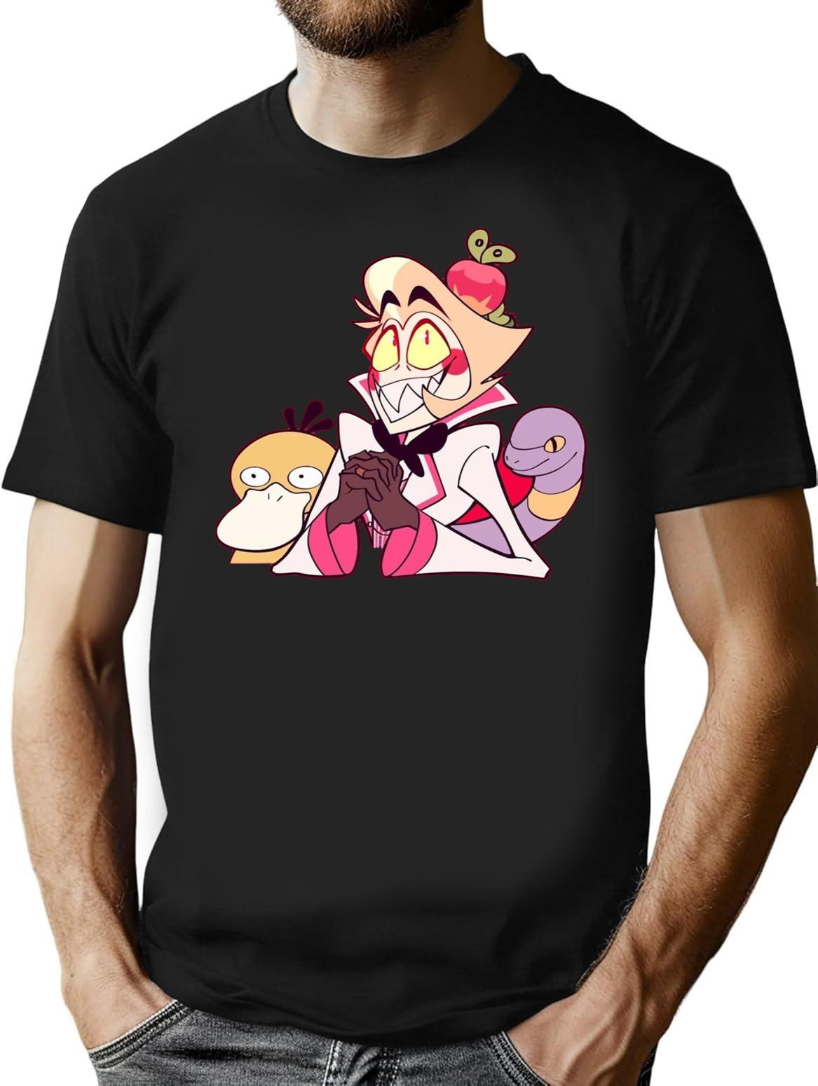 Hazbin Hotel Lucifer Morningstar Classic Premium Heavyweight Cotton T-Shirt - Black