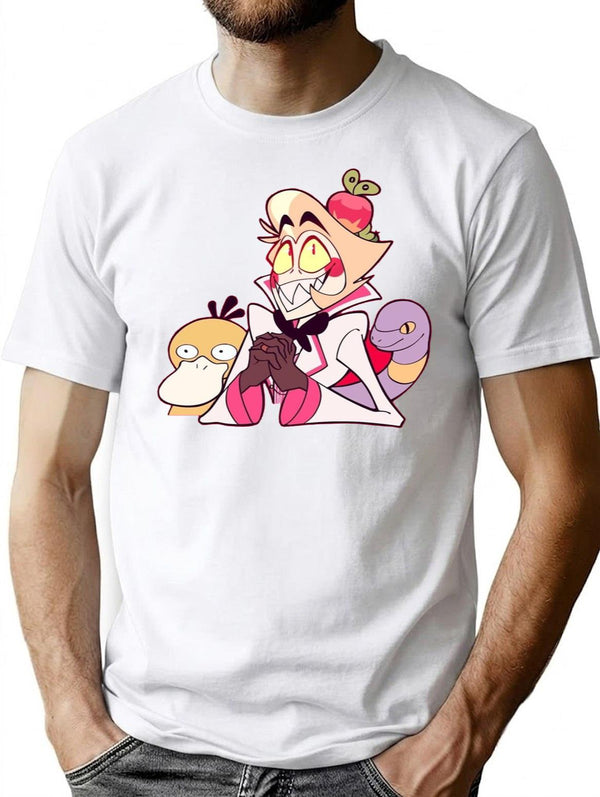 Hazbin Hotel Lucifer Morningstar Classic Premium Heavyweight Cotton T-Shirt - White