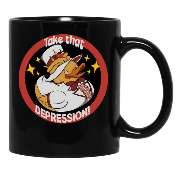 Hazbin Hotel Take That Depression Black Coffee Mug, Gift Coffee Mug - Black