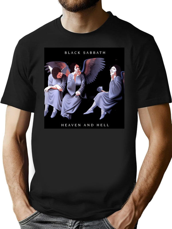 Heavenn And Hell T-Shirt for Men & Women, T-Shirts Graphic Tee - Black