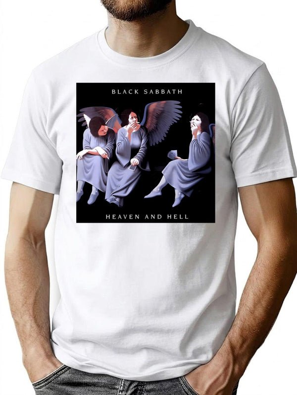 Heavenn And Hell T-Shirt for Men & Women, T-Shirts Graphic Tee - White