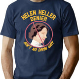 Helen Keller Denier T-Shirt for Men & Women, T-Shirts Graphic Tee - Navy