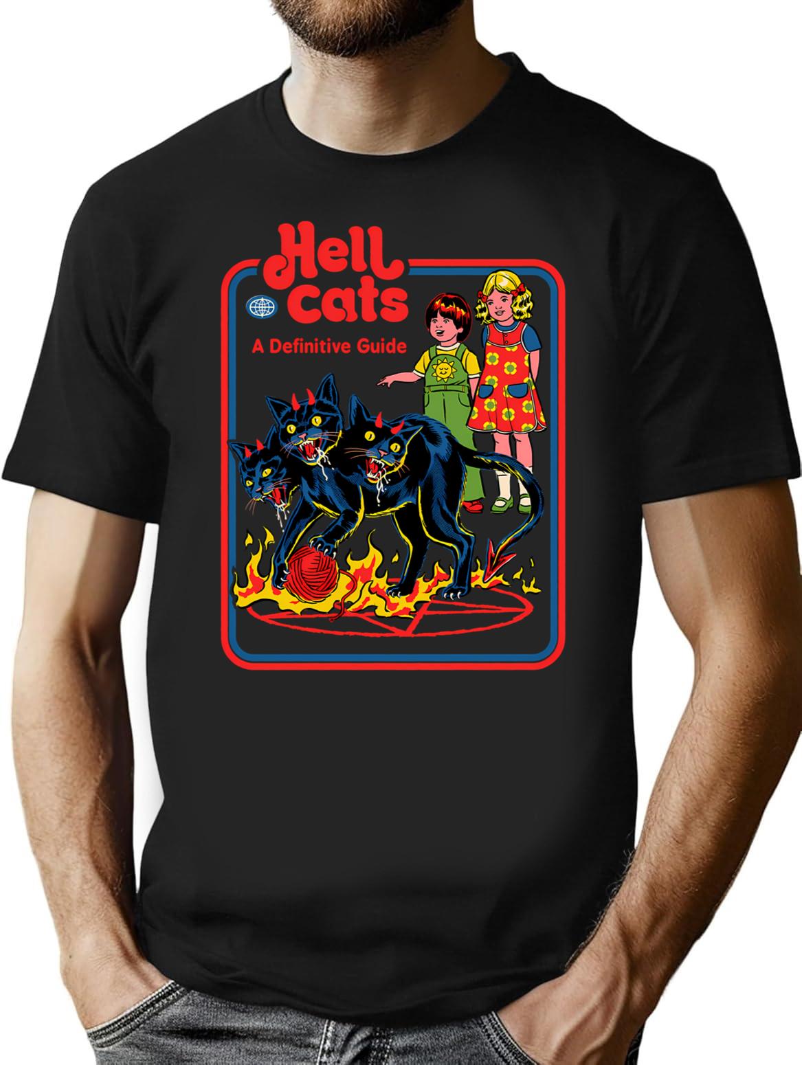 Hell Cats T-Shirt for Men & Women, T-Shirts Graphic Tee - Black