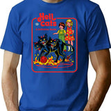 Hell Cats T-Shirt for Men & Women, T-Shirts Graphic Tee - Blue