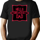 Hell’s Greatest Dad - Parody Shirt Classic Premium Heavyweight Cotton T-Shirt - Black