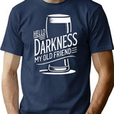 Hello Darkness My Old Friend Age Beer Stout Beer Lover T-Shirt for Men & Women, T-Shirts Graphic Tee - Navy