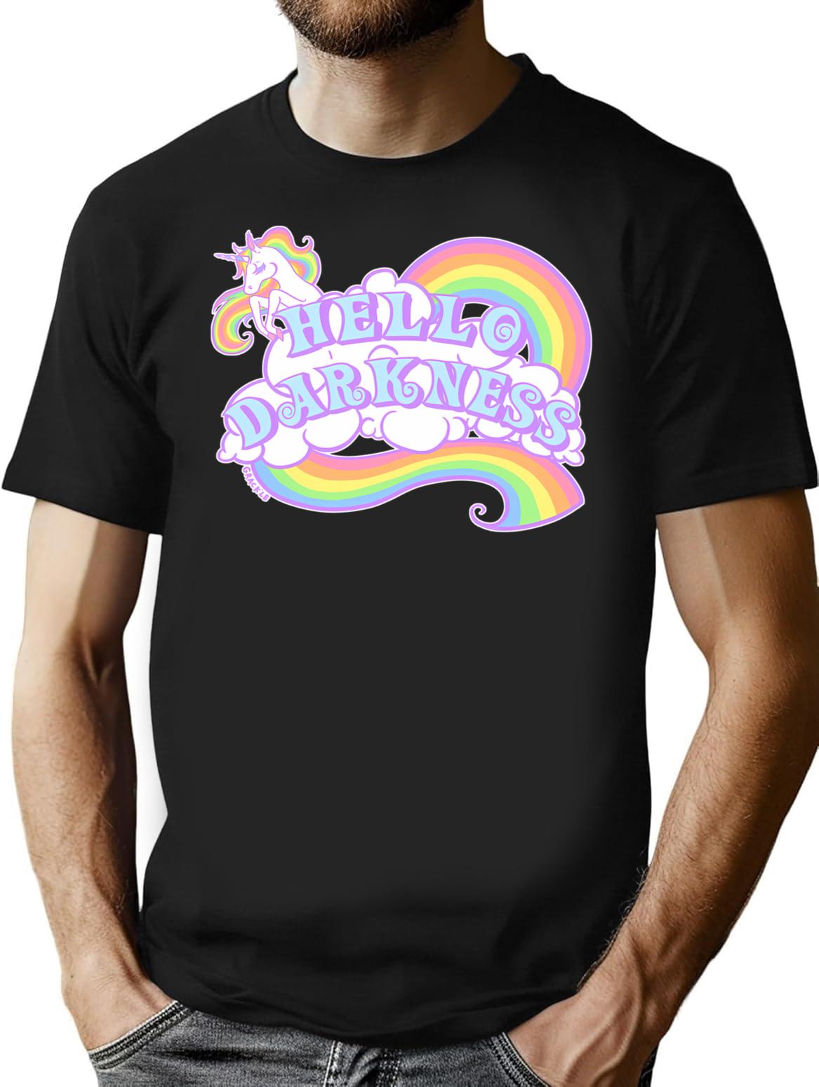 Hello Darkness T-Shirt for Men & Women, T-Shirts Graphic Tee - Black