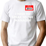 Hello My Name Is Karen I Need To Speak To Manager Funny Halloween Costume T-Shirt for Men & Women, T-Shirts Graphic Tee - White