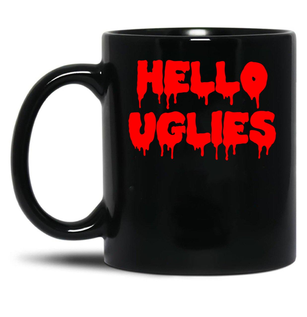 Hello Uglies Black Coffee Mug, Gift Coffee Mug