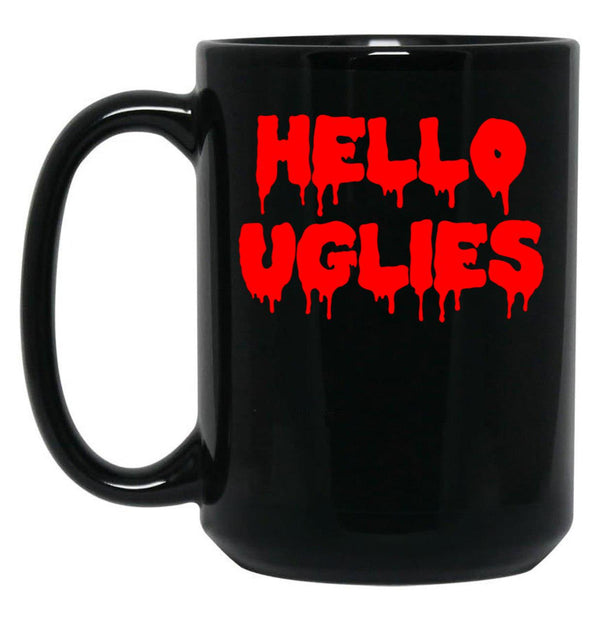 Hello Uglies Black Coffee Mug, Gift Coffee Mug - Black