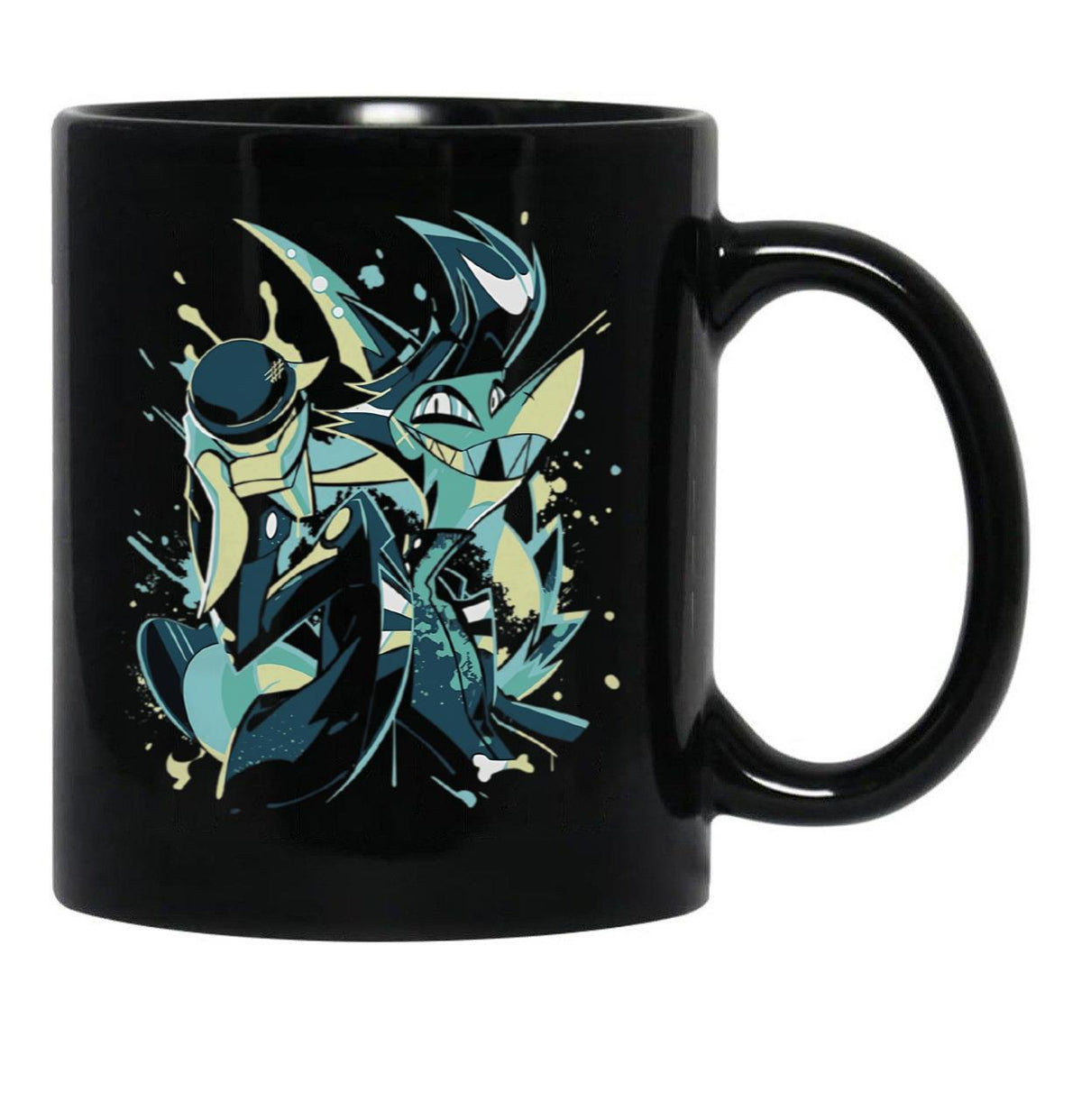 Helluva Boss Chaz Splatter Street Style Black Coffee Mug, Gift Coffee Mug - Black