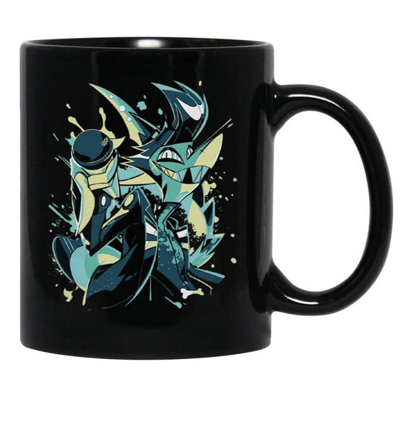 Helluva Boss Chaz Splatter Street Style Black Coffee Mug, Gift Coffee Mug - Black