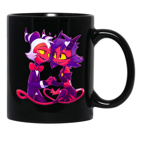 Helluva Boss Millie And Moxxie Black Coffee Mug, Gift Coffee Mug - Black