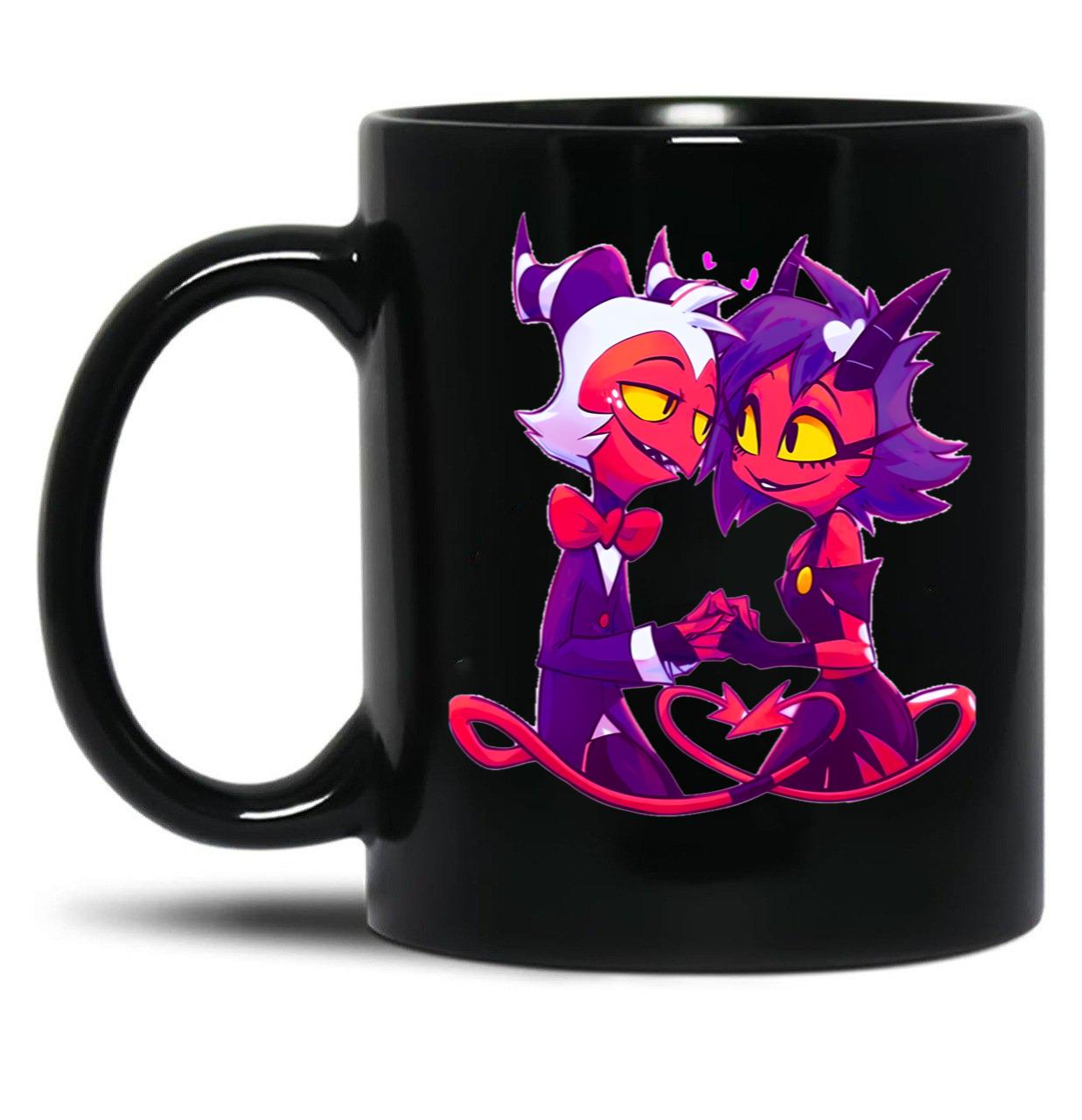 Helluva Boss Millie And Moxxie Black Coffee Mug, Gift Coffee Mug