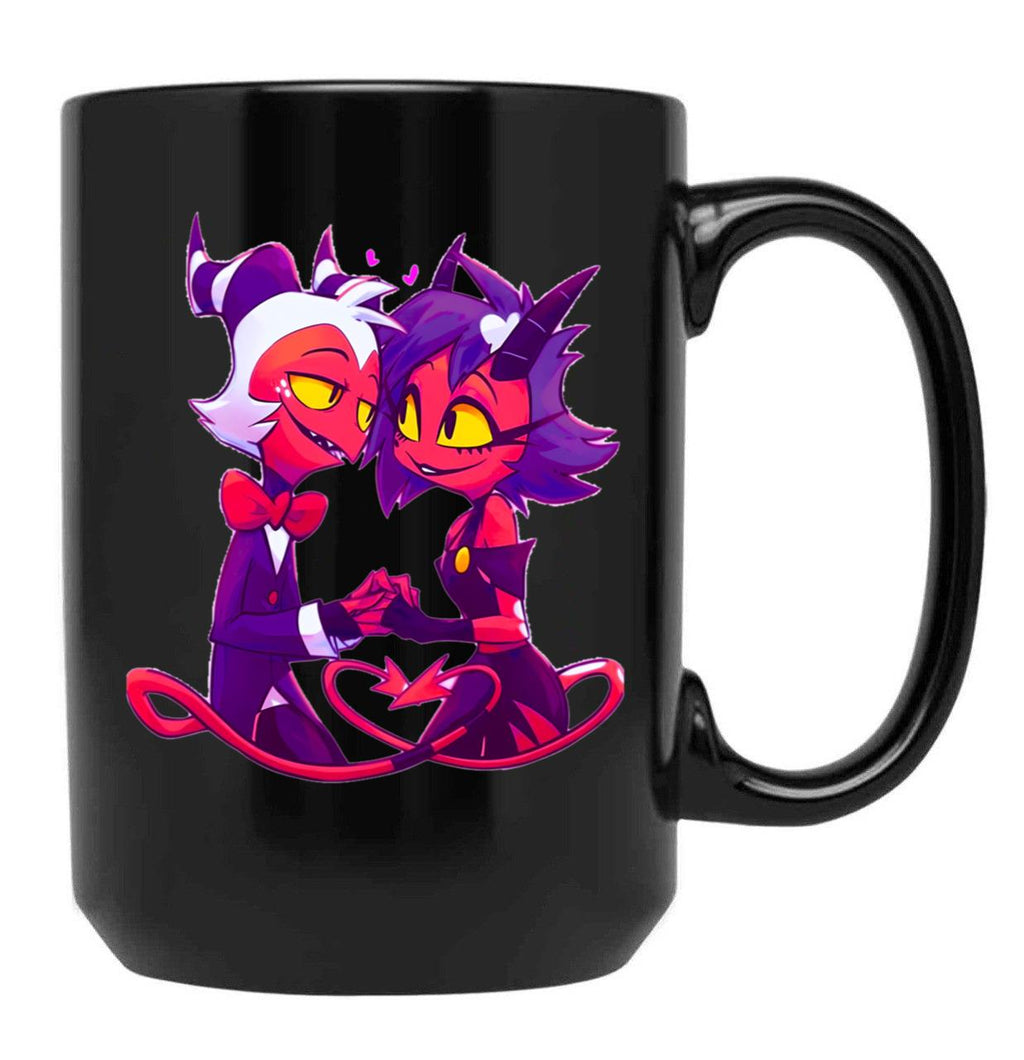 Helluva Boss Millie And Moxxie Black Coffee Mug, Gift Coffee Mug