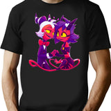 Helluva Boss Millie And Moxxie Premium Heavyweight Cotton T-Shirt - Black