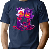 Helluva Boss Millie And Moxxie Premium Heavyweight Cotton T-Shirt - Navy