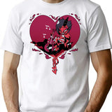 Helluva Boss Moxxie and Millie Classic Premium Heavyweight Cotton T-Shirt - White