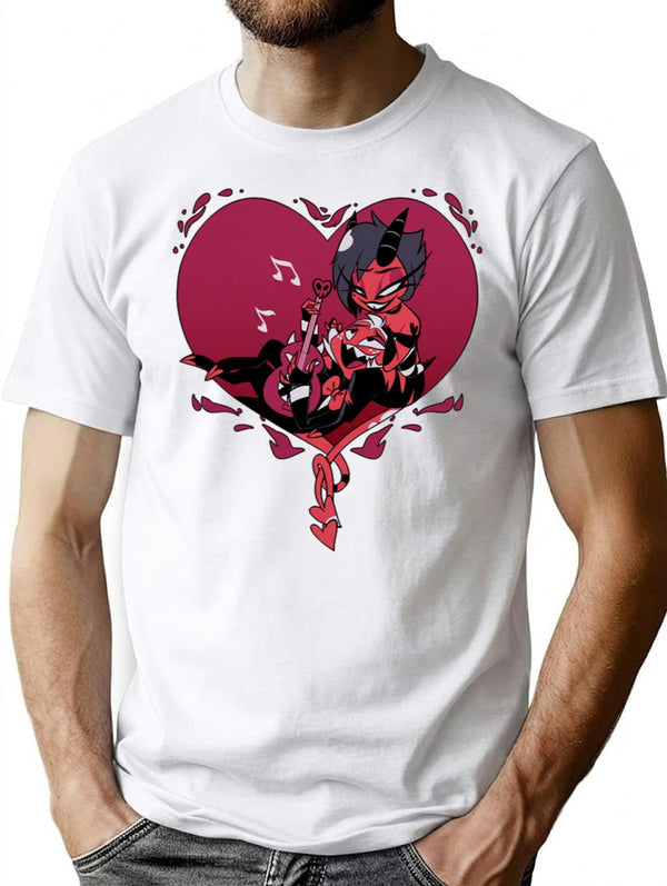Helluva Boss Moxxie and Millie Classic Premium Heavyweight Cotton T-Shirt - White