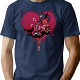 Helluva Boss Moxxie and Millie Classic Premium Heavyweight Cotton T-Shirt - Navy