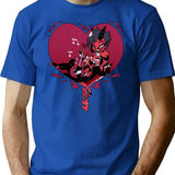 Helluva Boss Moxxie and Millie Classic Premium Heavyweight Cotton T-Shirt - Blue
