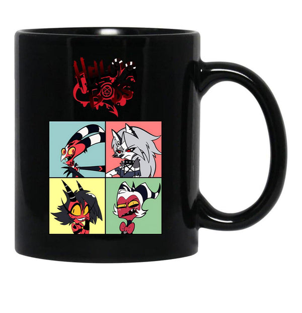Helluva Boss Square-Frame Design Black Coffee Mug, Gift Coffee Mug - Black