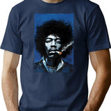 Hendrix_S Soulful Serenade T-Shirt for Men & Women, T-Shirts Graphic Tee - Navy