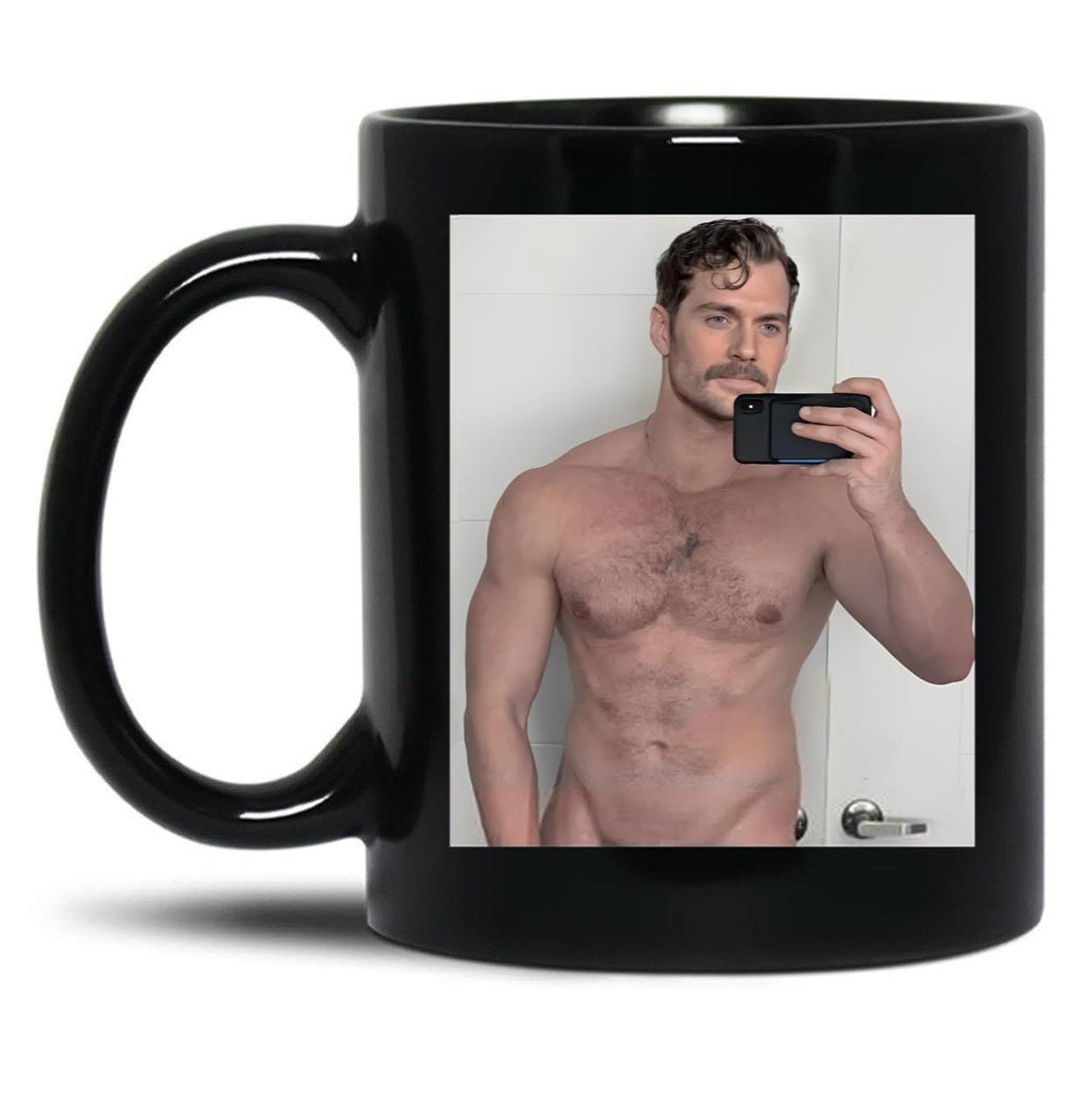 Henry Cavill Selfie Black Coffee Mug, Gift Coffee Mug