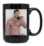 Henry Cavill Selfie Black Coffee Mug, Gift Coffee Mug
