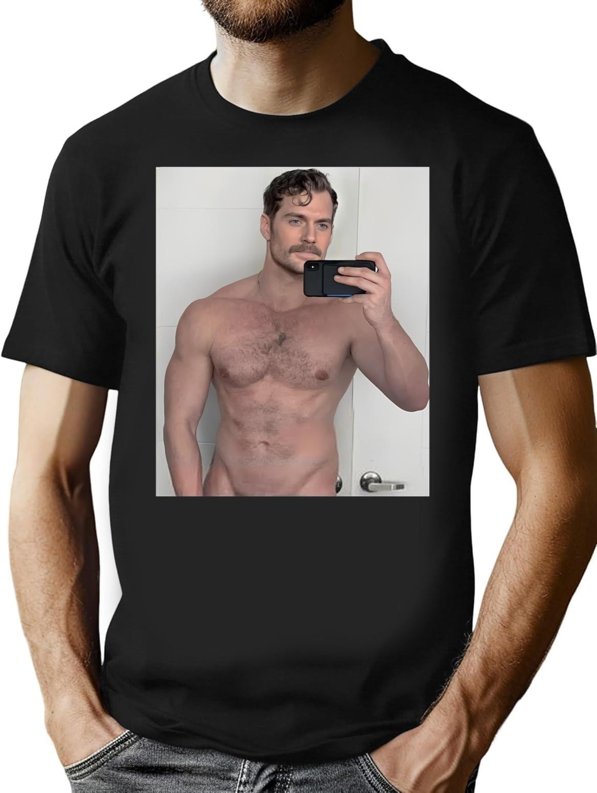 Henry Cavill Selfie Premium Heavyweight Cotton T-Shirt - Black