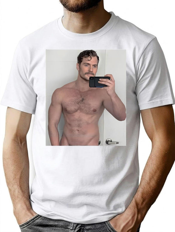 Henry Cavill Selfie Premium Heavyweight Cotton T-Shirt - White