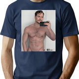 Henry Cavill Selfie Premium Heavyweight Cotton T-Shirt - Navy