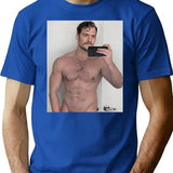 Henry Cavill Selfie Premium Heavyweight Cotton T-Shirt - Blue