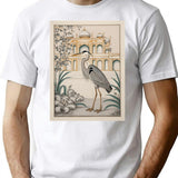 Heron Intricate Nature Sketch T-Shirt for Men & Women, T-Shirts Graphic Tee - White