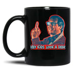 Hey Kids Look A Deer Christmas Vacation Black Coffee Mug, Gift Coffee Mug