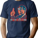 Hey Kids Look A Deer Christmas Vacation Premium Heavyweight Cotton T-Shirt - Navy