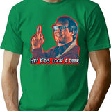 Hey Kids Look A Deer Christmas Vacation Premium Heavyweight Cotton T-Shirt - Green