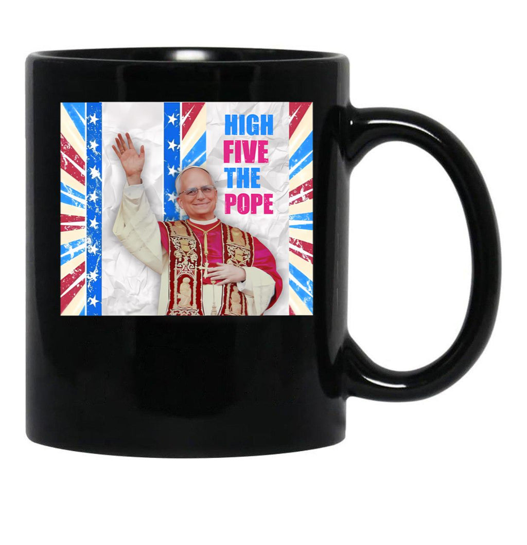 High Five From The Pope Black Coffee Mug - Black