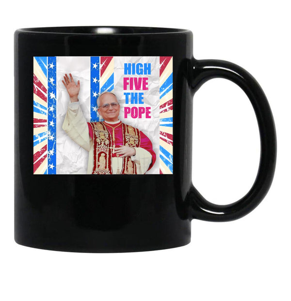High Five From The Pope Black Coffee Mug - Black