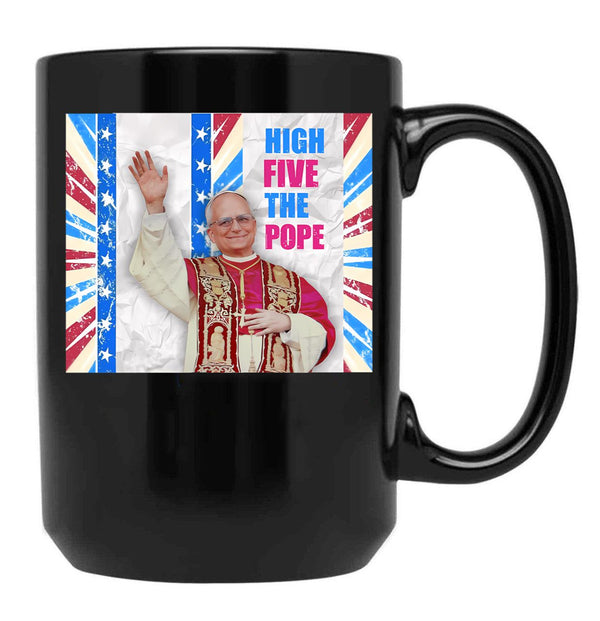 High Five From The Pope Black Coffee Mug - Black