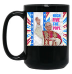 High Five From The Pope Black Coffee Mug