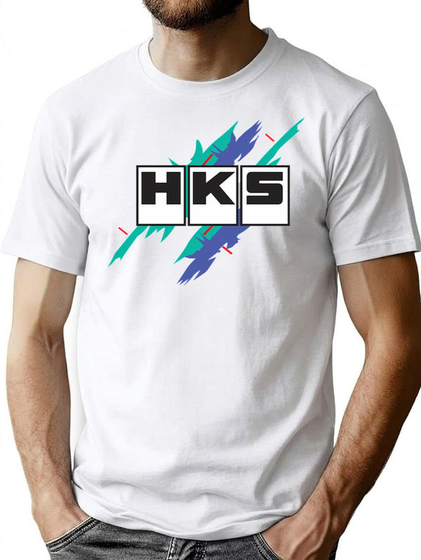 Hks Vintage T-Shirt for Men & Women, T-Shirts Graphic Tee - White